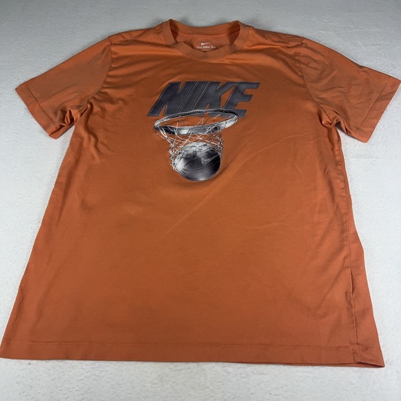 Nike Other - Nike Dri-FIT Basketball T-Shirt Men's Large Orange Hoop Graphic Athletic Tee
